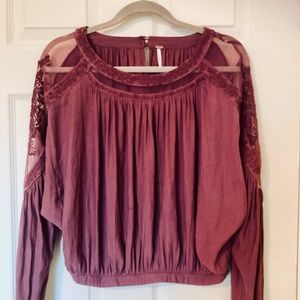 Free People Burgundy Blouse